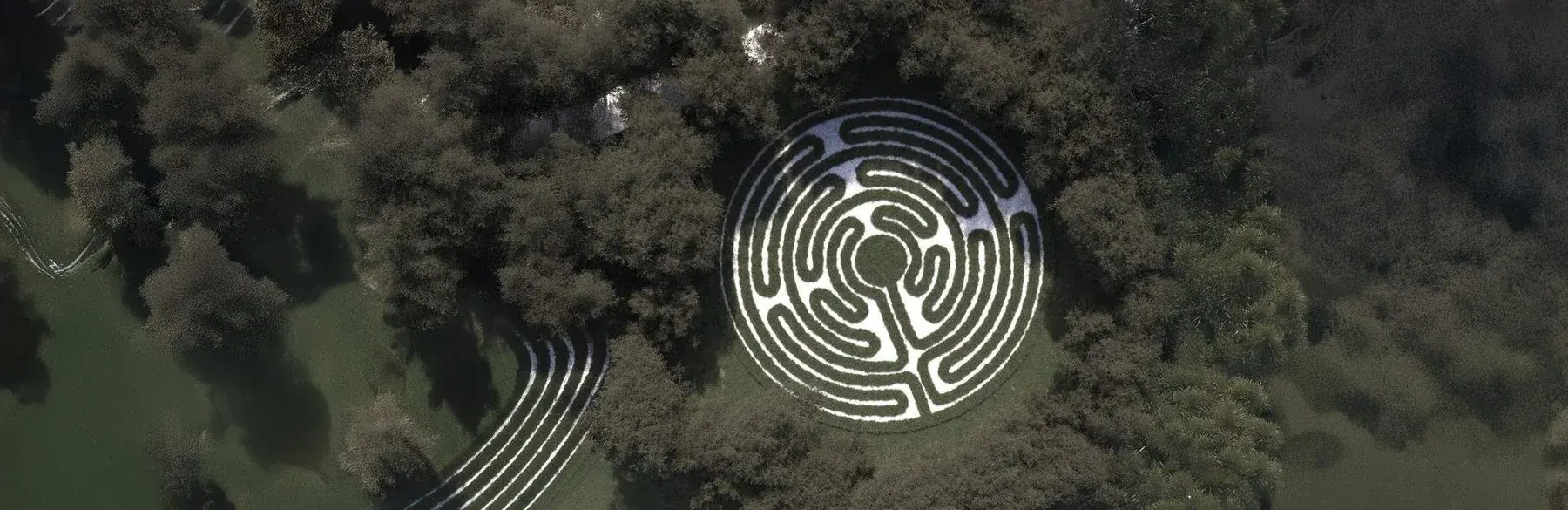 An aerial labyrinth garden, the practice of longevity made architectural
